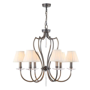 Elstead Lighting Chandelier from the Pimlico range. Pimlico 6 Light Chandelier - Dark Bronze  Product Code = PM6-DB