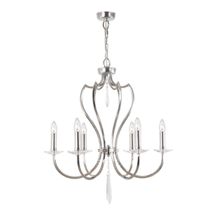 Elstead Lighting Chandelier from the Pimlico range. Pimlico 6 Light Chandelier - Polished Nickel  Product Code = PM6-PN