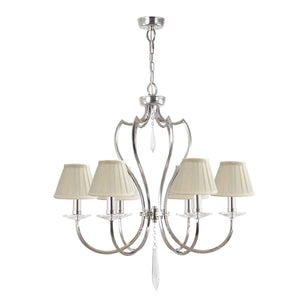 Elstead Lighting Chandelier from the Pimlico range. Pimlico 6 Light Chandelier - Polished Nickel  Product Code = PM6-PN