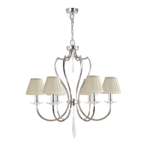 Elstead Lighting Chandelier from the Pimlico range. Pimlico 6 Light Chandelier - Polished Nickel  Product Code = PM6-PN