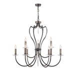 Elstead Lighting Chandelier from the Pimlico range. Pimlico 9 Light Chandelier - Dark Bronze  Product Code = PM9-DB