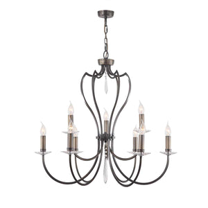 Elstead Lighting Chandelier from the Pimlico range. Pimlico 9 Light Chandelier - Dark Bronze  Product Code = PM9-DB