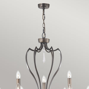 Elstead Lighting Chandelier from the Pimlico range. Pimlico 9 Light Chandelier - Dark Bronze  Product Code = PM9-DB