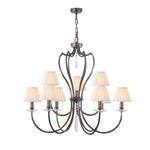 Elstead Lighting Chandelier from the Pimlico range. Pimlico 9 Light Chandelier - Dark Bronze  Product Code = PM9-DB