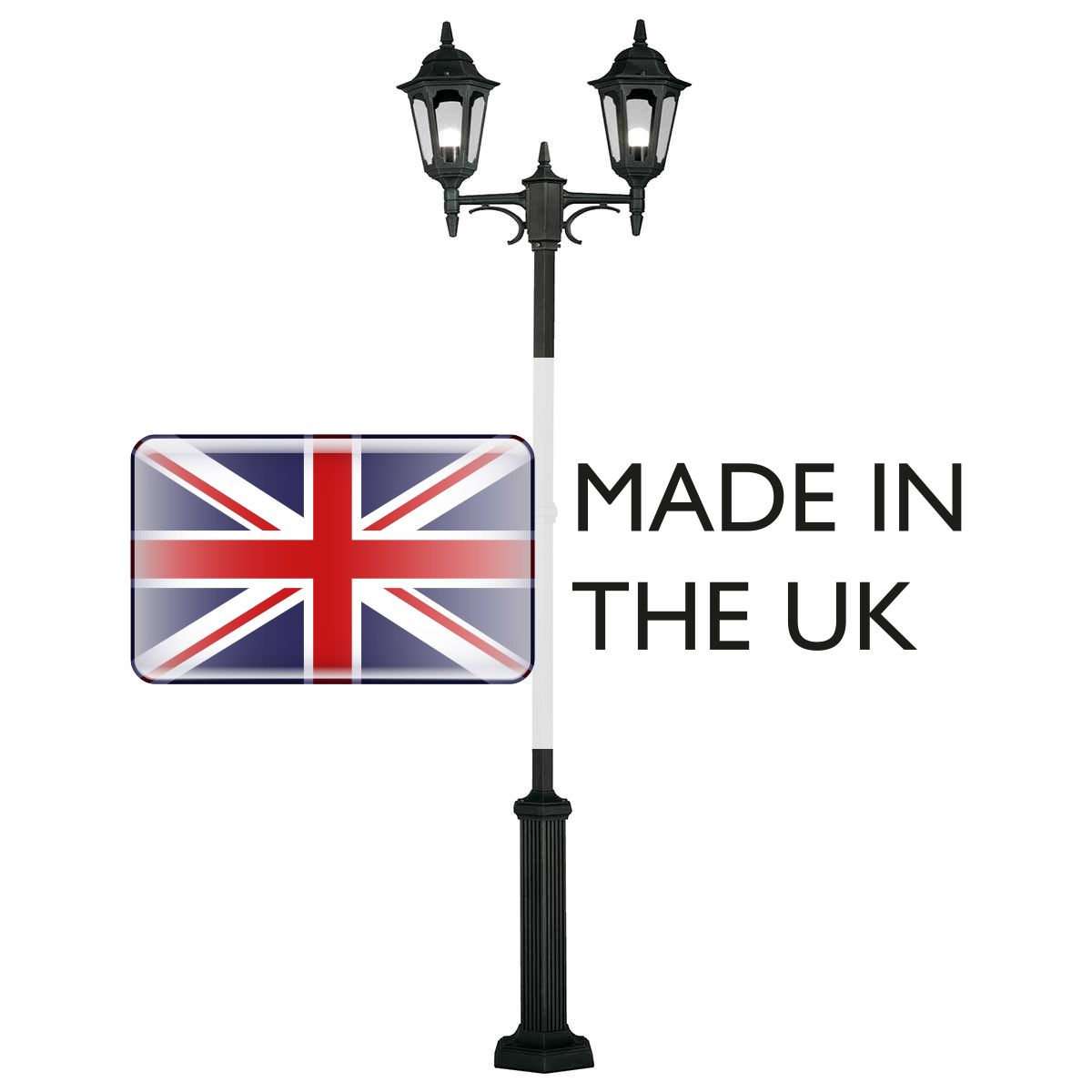 Elstead Lighting Lamp Post from the Parish range. Parish 2 Light Twin Lamp Post – SKU PR8-BLACK