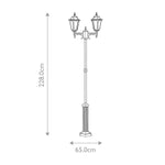 Elstead Lighting Lamp Post from the Parish range. Parish 2 Light Twin Lamp Post – SKU PR8-BLACK
