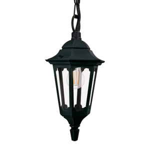 Elstead Lighting Outdoor Hanging from the Parish range. Parish 1 Light Chain Lantern  Product Code = PR9-BLACK