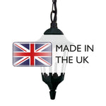Elstead Lighting Outdoor Hanging from the Parish range. Parish 1 Light Chain Lantern – SKU PR9-BLACK