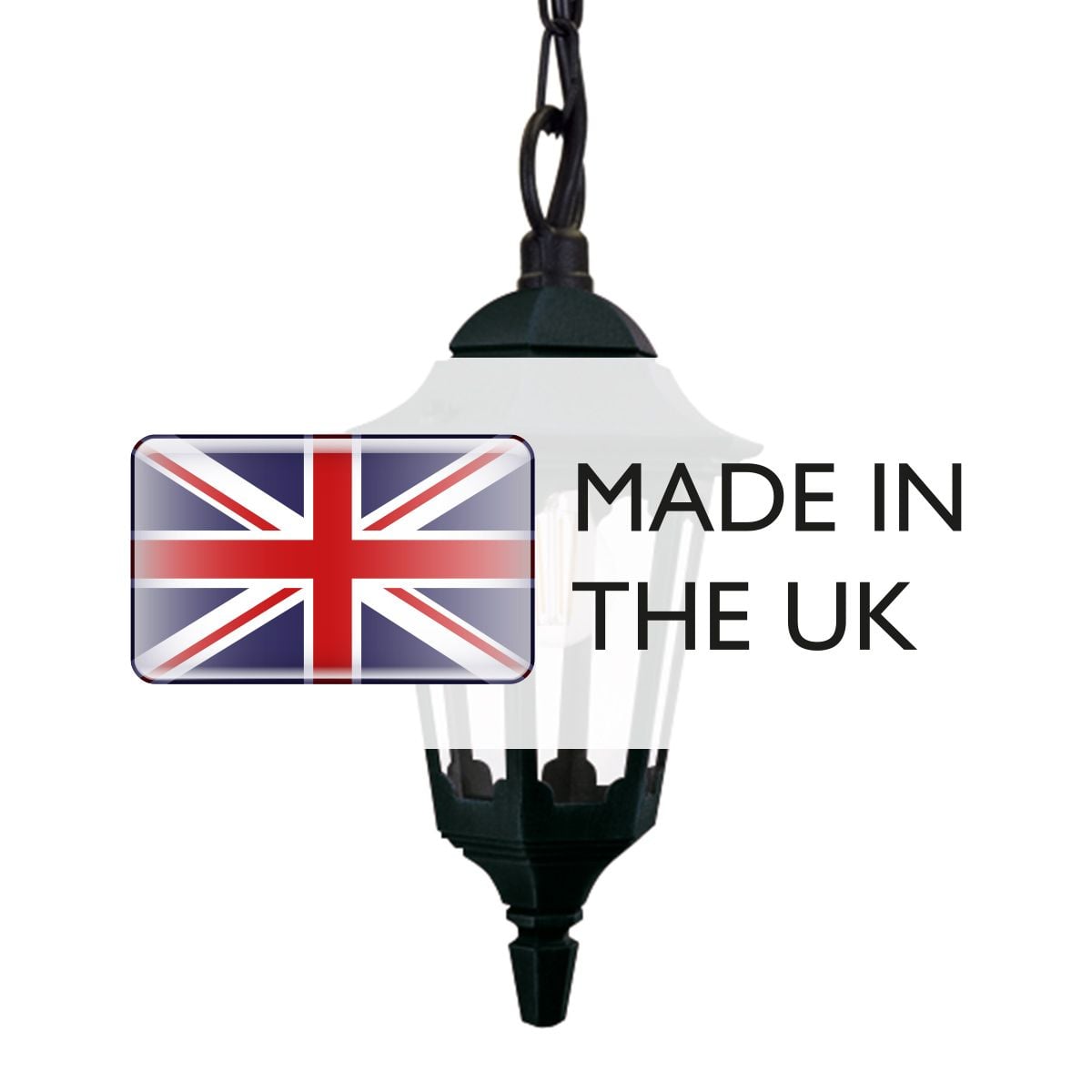 Elstead Lighting Outdoor Hanging from the Parish range. Parish 1 Light Chain Lantern – SKU PR9-BLACK