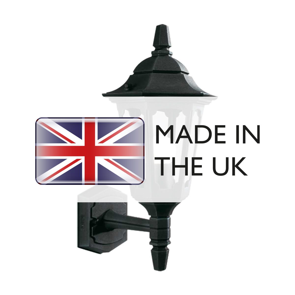 Elstead Lighting Outdoor Wall Light from the Parish Mini range. Parish Mini 1 Light Up Wall Lantern – SKU PRM1-BLACK
