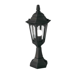 Elstead Lighting Pedestal Lantern from the Parish Mini range. Parish Mini 1 Light Pedestal Lantern  Product Code = PRM4-BLACK