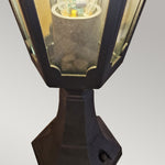 Elstead Lighting Pedestal Lantern from the Parish Mini range. Parish Mini 1 Light Pedestal Lantern  Product Code = PRM4-BLACK