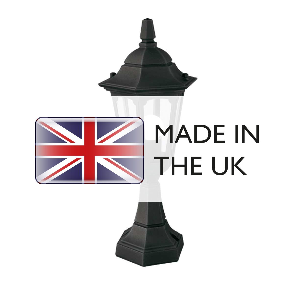 Elstead Lighting Pedestal Lantern from the Parish Mini range. Parish Mini 1 Light Pedestal Lantern – SKU PRM4-BLACK