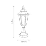 Elstead Lighting Pedestal Lantern from the Parish Mini range. Parish Mini 1 Light Pedestal Lantern – SKU PRM4-BLACK