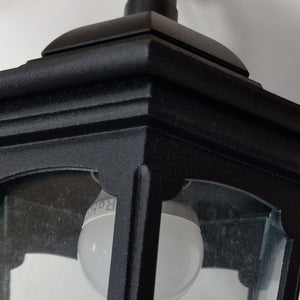 Elstead Lighting Outdoor Hanging from the Parish Mini range. Parish Mini 1 Light Chain Lantern Product Code = PRM9-BLACK