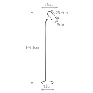Elstead Lighting Floor Lamp from the Quinto range. Quinto 1 Light Floor Lamp - White Aged Brass Product Code = QUINTO-FL-WAB