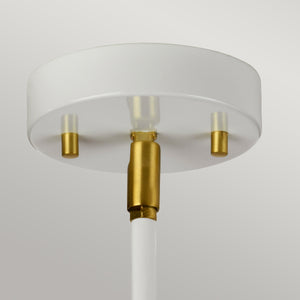 Elstead Lighting Pendant from the Quinto range. Quinto 1 Light Pendant - White Aged Brass Product Code = QUINTO1P-WAB