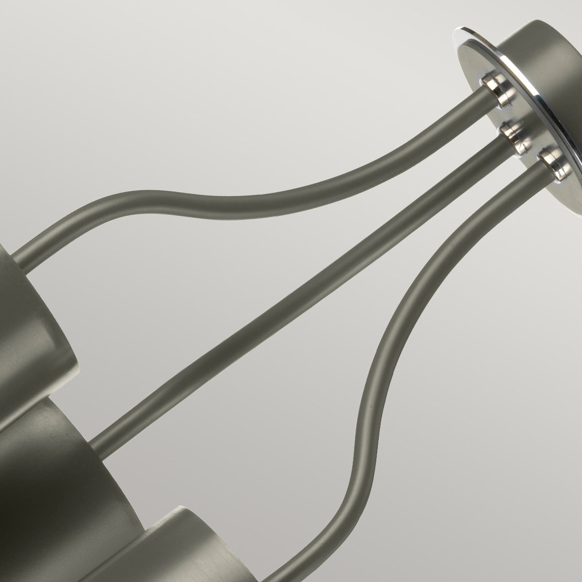 Elstead Lighting Chandelier from the Quinto range. Quinto 3 Light Chandelier - Dark Grey Polished Nickel Product Code = QUINTO3-GPN