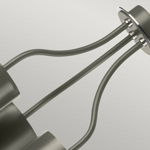 Elstead Lighting Chandelier from the Quinto range. Quinto 3 Light Chandelier - Dark Grey Polished Nickel Product Code = QUINTO3-GPN