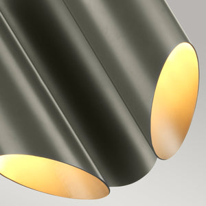 Elstead Lighting Chandelier from the Quinto range. Quinto 3 Light Chandelier - Dark Grey Polished Nickel Product Code = QUINTO3-GPN