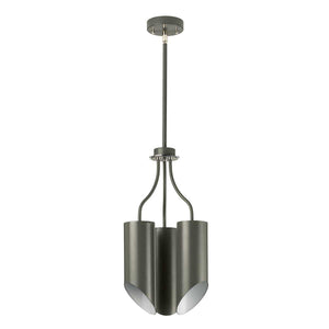 Elstead Lighting Chandelier from the Quinto range. Quinto 3 Light Chandelier - Dark Grey Polished Nickel Product Code = QUINTO3-GPN
