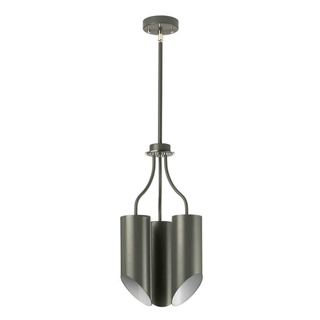 Elstead Lighting Chandelier from the Quinto range. Quinto 3 Light Chandelier - Dark Grey Polished Nickel Product Code = QUINTO3-GPN