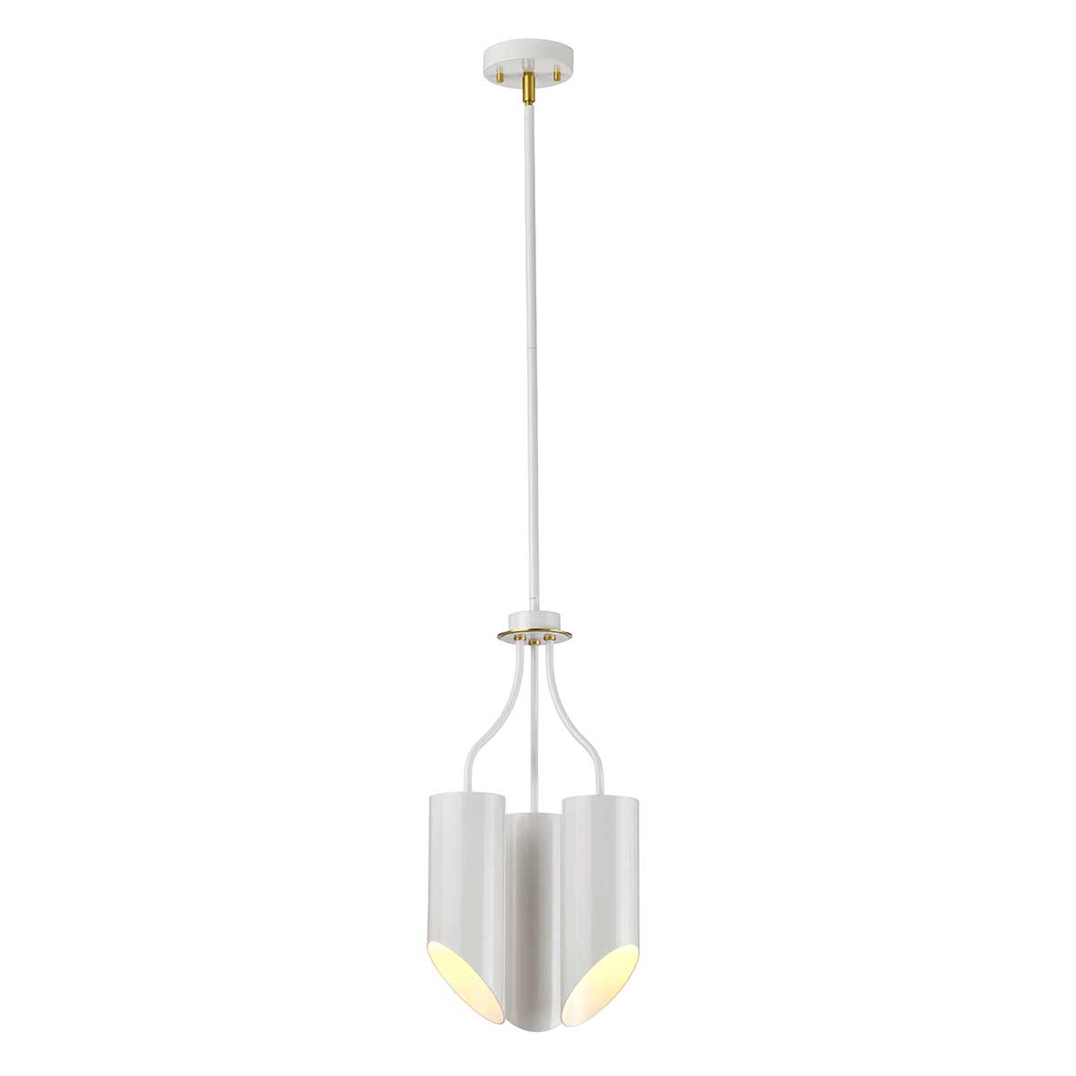 Elstead Lighting Chandelier from the Quinto range. Quinto 3 Light Chandelier - White Aged Brass Product Code = QUINTO3-WAB