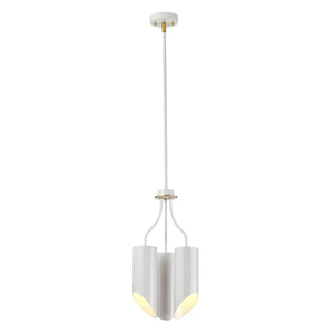 Elstead Lighting Chandelier from the Quinto range. Quinto 3 Light Chandelier - White Aged Brass Product Code = QUINTO3-WAB
