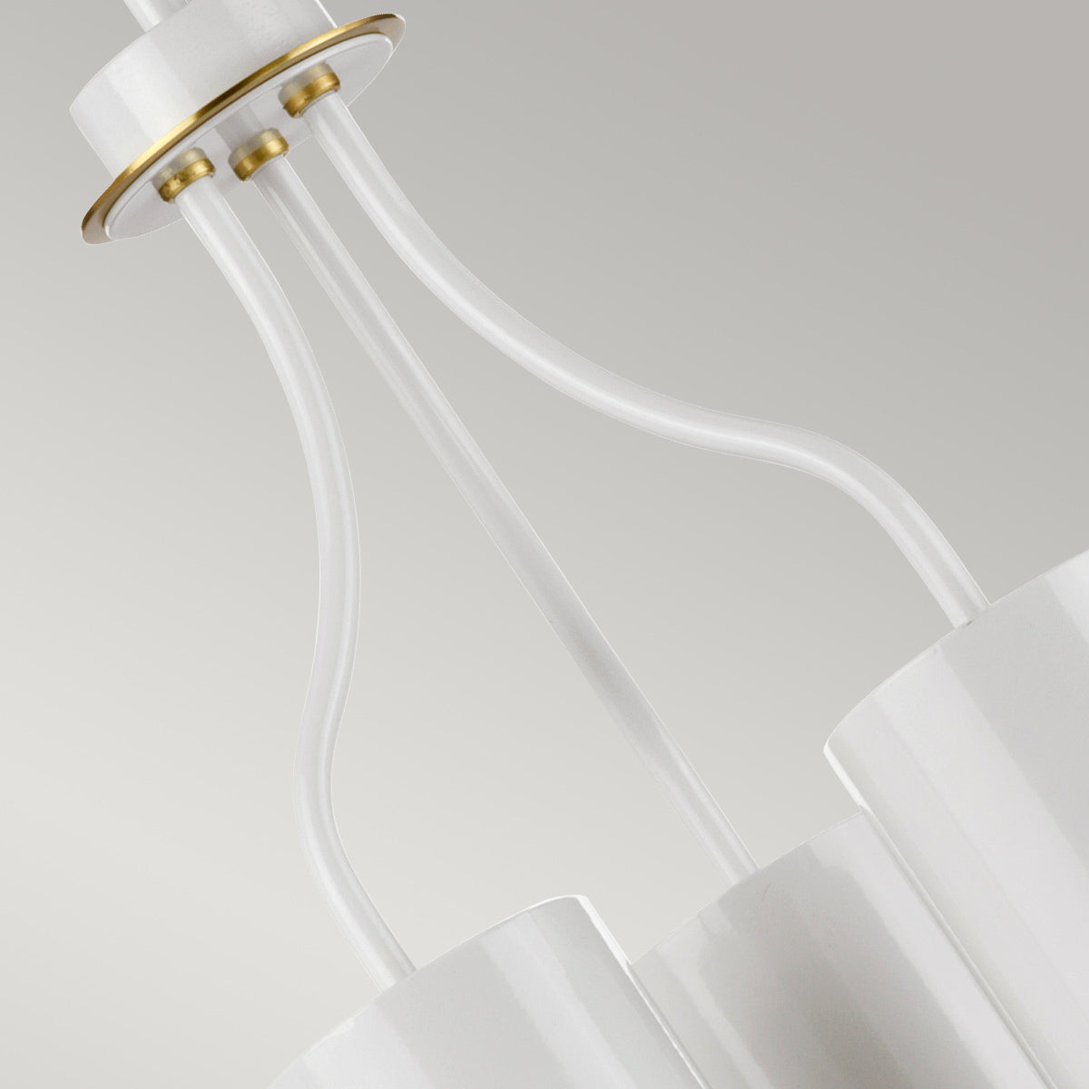 Elstead Lighting Chandelier from the Quinto range. Quinto 3 Light Chandelier - White Aged Brass Product Code = QUINTO3-WAB