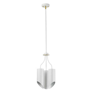 Elstead Lighting Chandelier from the Quinto range. Quinto 3 Light Chandelier - White Aged Brass Product Code = QUINTO3-WAB