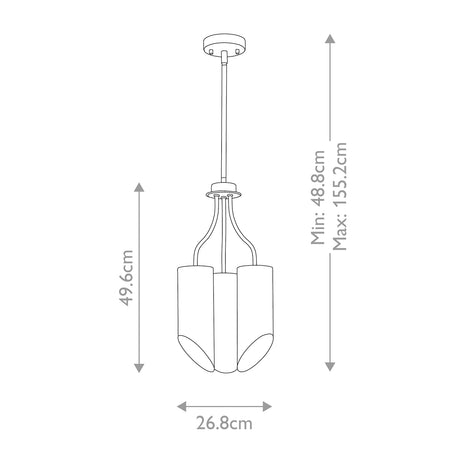 Elstead Lighting Chandelier from the Quinto range. Quinto 3 Light Chandelier - White Aged Brass Product Code = QUINTO3-WAB