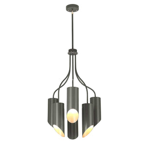 Elstead Lighting Chandelier from the Quinto range. Quinto 6 Light Chandelier - Dark Grey Polished Nickel Product Code = QUINTO6-GPN