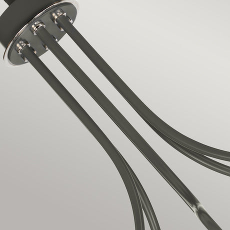 Elstead Lighting Chandelier from the Quinto range. Quinto 6 Light Chandelier - Dark Grey Polished Nickel Product Code = QUINTO6-GPN