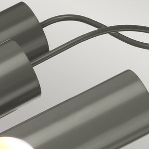 Elstead Lighting Chandelier from the Quinto range. Quinto 6 Light Chandelier - Dark Grey Polished Nickel Product Code = QUINTO6-GPN