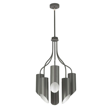 Elstead Lighting Chandelier from the Quinto range. Quinto 6 Light Chandelier - Dark Grey Polished Nickel Product Code = QUINTO6-GPN