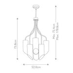 Elstead Lighting Chandelier from the Quinto range. Quinto 6 Light Chandelier - Dark Grey Polished Nickel Product Code = QUINTO6-GPN