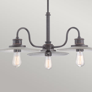Quoizel Chandelier from the Admiral range. Admiral 3 Light Chandelier Product Code = QZ-ADMIRAL-3P-IB