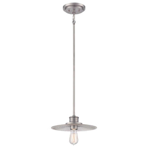 Quoizel Pendant from the Admiral range. Admiral 1 Light Mini Pendant - Nickel Product Code = QZ-ADMIRAL-P-AN