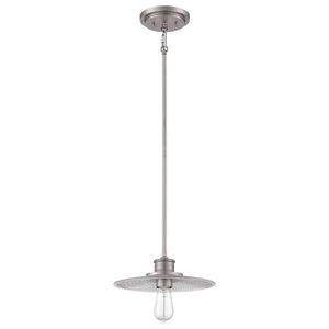 Quoizel Pendant from the Admiral range. Admiral 1 Light Mini Pendant - Nickel Product Code = QZ-ADMIRAL-P-AN