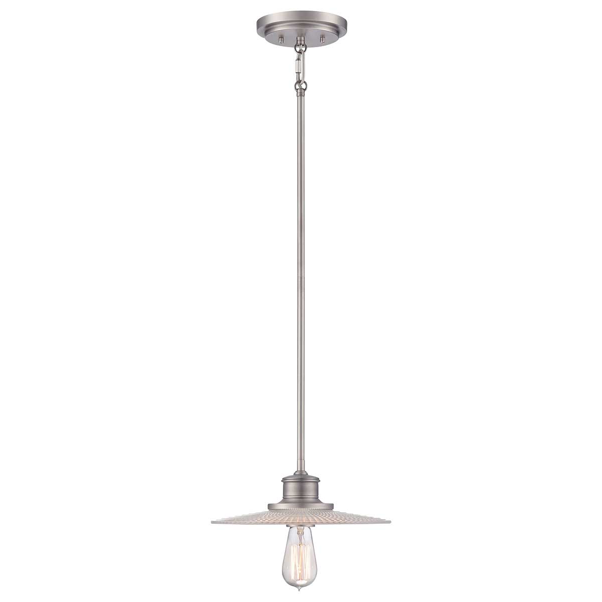 Quoizel Pendant from the Admiral range. Admiral 1 Light Mini Pendant - Nickel Product Code = QZ-ADMIRAL-P-AN