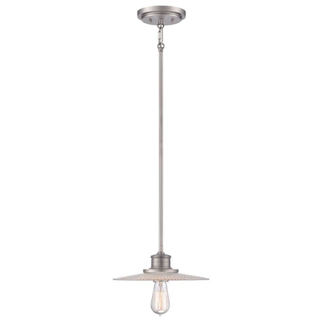 Quoizel Pendant from the Admiral range. Admiral 1 Light Mini Pendant - Nickel Product Code = QZ-ADMIRAL-P-AN