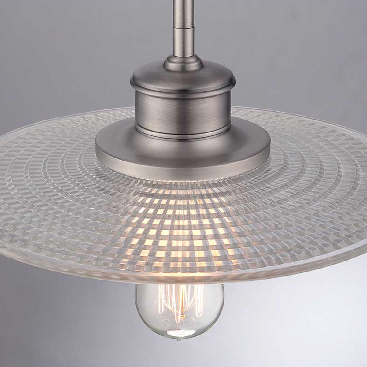 Quoizel Pendant from the Admiral range. Admiral 1 Light Mini Pendant - Nickel Product Code = QZ-ADMIRAL-P-AN