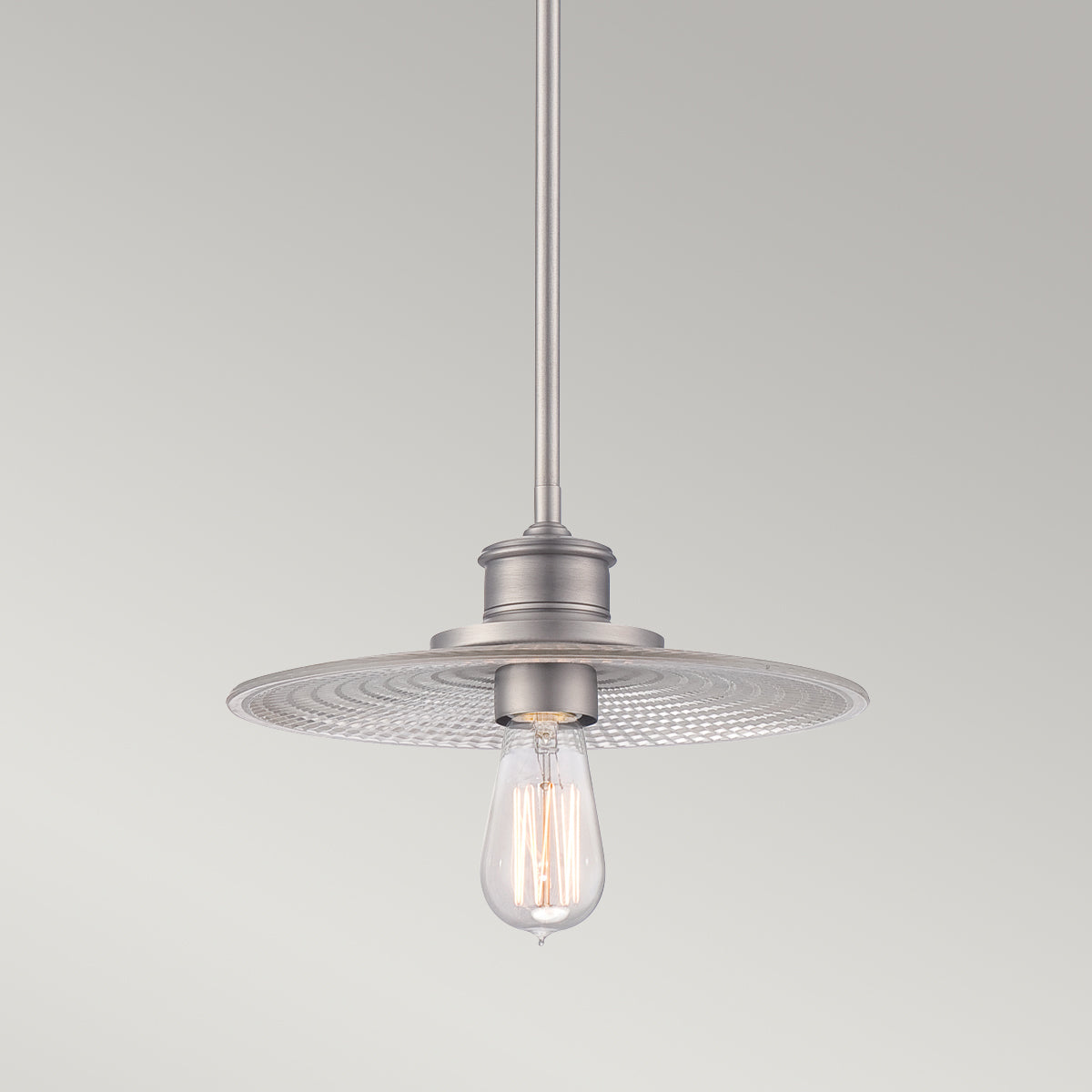 Quoizel Pendant from the Admiral range. Admiral 1 Light Mini Pendant - Nickel Product Code = QZ-ADMIRAL-P-AN