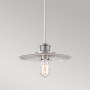 Quoizel Pendant from the Admiral range. Admiral 1 Light Mini Pendant - Nickel Product Code = QZ-ADMIRAL-P-AN