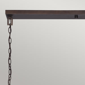 Quoizel Linear Chandelier from the Aldora range. Aldora 8 Light Island Light Product Code = QZ-ALDORA8-ISLE