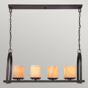 Quoizel Linear Chandelier from the Aldora range. Aldora 8 Light Island Light Product Code = QZ-ALDORA8-ISLE