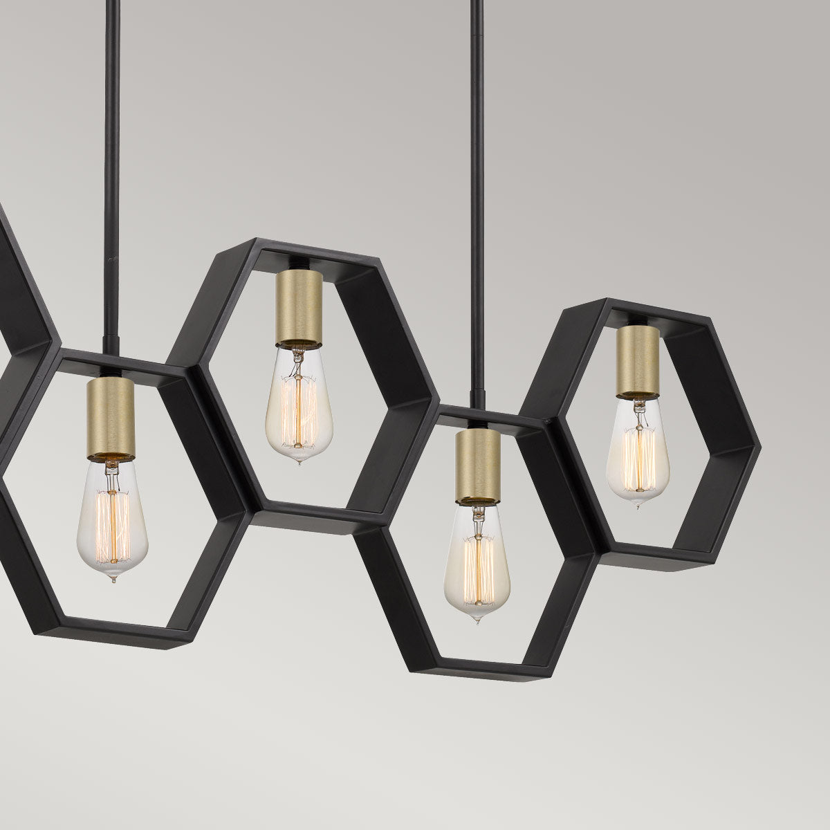 Quoizel Linear Chandelier from the Bismarck range. Bismarck 5 Light Linear Pendant Product Code = QZ-BISMARCK-ISLE-EK