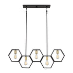 Quoizel Linear Chandelier from the Bismarck range. Bismarck 5 Light Linear Pendant Product Code = QZ-BISMARCK-ISLE-EK