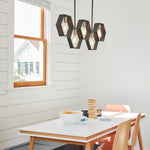 Quoizel Linear Chandelier from the Bismarck range. Bismarck 5 Light Linear Pendant – SKU QZ-BISMARCK-ISLE-EK