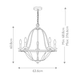 Quoizel Chandelier from the Bradbury range. Bradbury 5 Light Chandelier – SKU QZ-BRADBURY5-GK